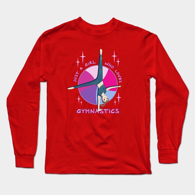 Funny Gymnast Anime Girl Cartwheel Gymnastics Stars Long Sleeve T-Shirt by French Salsa